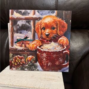 Cute Puppy Winter Art Christmas